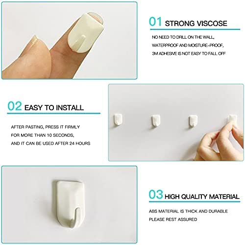Richsum 2-pack samoljepljive kuke - ljepljive plastične male zidne kuke za teške uvjete, ogrlica, ukras za kupaonicu,