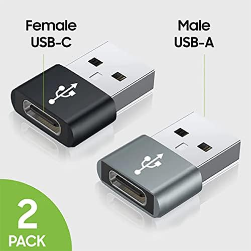 USB-C ženka za USB mužjak Brzi adapter kompatibilan sa vašim Dell XPS 13D-2701 za punjač, ​​sinkronizaciju, OTG