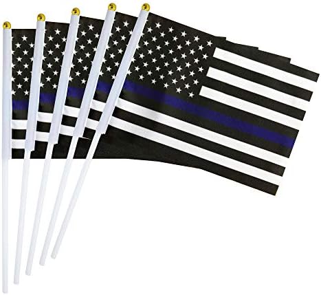 Lovevc tanka plava linija SAD Američka policijska zastava Mali mini počastiti službenike za provođenje zakona