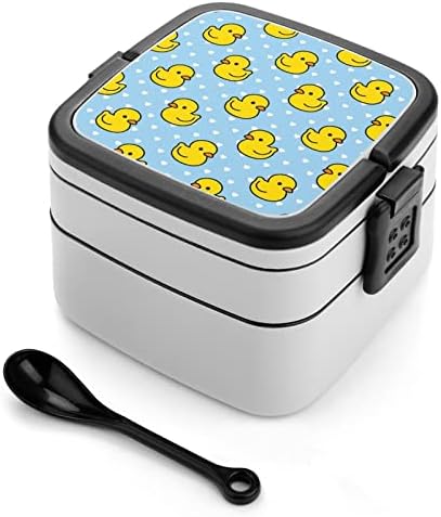 Cartoon Žuta patka dvostruko Slaganje Bento kutija za ručak za višekratnu upotrebu posuda za ručak sa