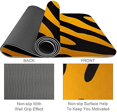 Siebzeh Gradient Tiger Pattern Premium Thick Yoga Mat Eco Friendly Rubber Health & amp; fitnes non Slip