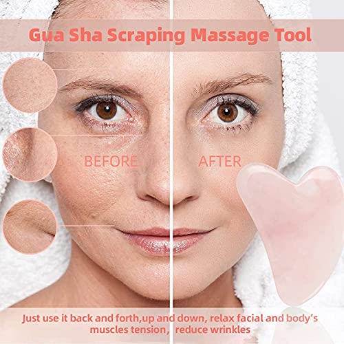 Gua Sha alati za lice, prirodni ružičasti kvarc Gua Sha alat za struganje masaže, GuaSha ploča