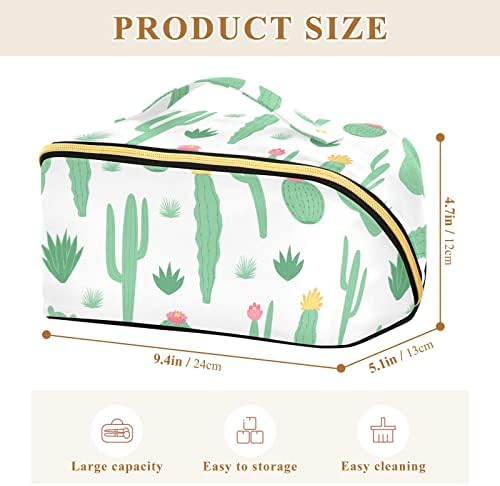 Zauya Cactus prijenosna torba za šminku otvara se za jednostavan pristup, kozmetička torba velike
