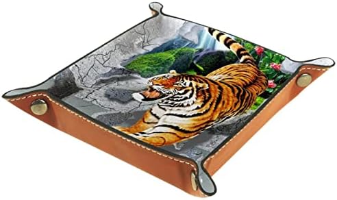TACAMENG kožna posuda za vodu, Tiger 3D kroz zid, kutije za odlaganje Cube Desktop Organizator za pohranu