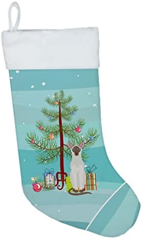 Caroline's bysures CK4761CS kolopočlačka kratkodlaka mačka vesela božićna čarapa, kamin Viseće čarape Božićna
