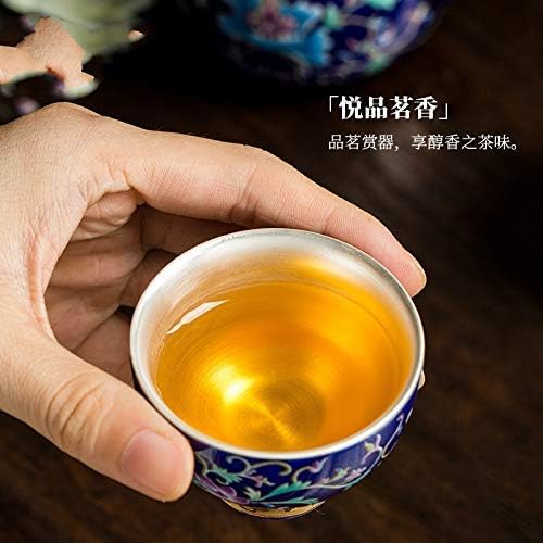 Srebrni čajnik 3pcs slikarski cvijet porculan srebrni kung fu fu čaj keramički srebrni čaša čajnik