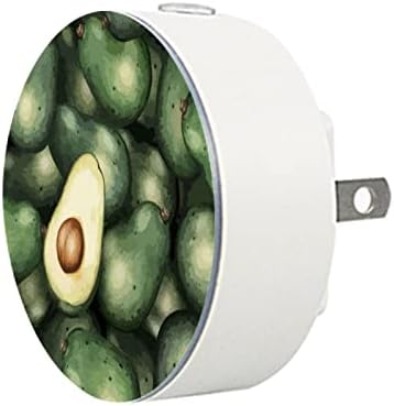 2 paketa Plug-in Nightlight LED noćni svijetlozeleni avokado sa senzorom sumraka do zore za dječiju