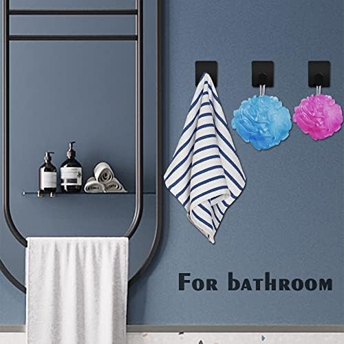 Anyuecoco ljepljive kuke, crne zidne kuke za samostalne ručnike za samom od nehrđajućeg čelika za kupaonice