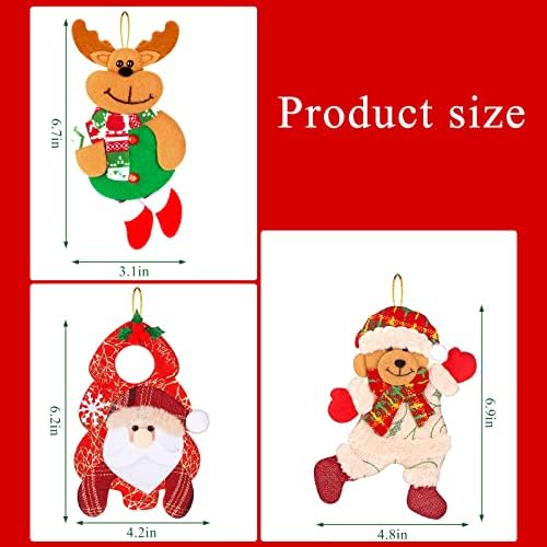 12 komada Božić pliš ukrasi božićno drvo ukrasi snjegović Santa Claus medvjed Elk ukrasi Božić drvo