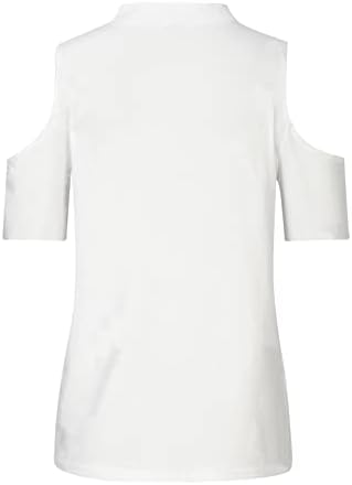 LADIGASU hladni vrhovi ramena za žene seksi Casual Henley v majice za vrat cvjetni štampani labavi