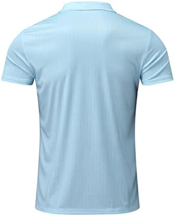 XXBR polo majice za muškarce, muška golf majica dugih rukava mišićne vrhove prugasti otisak 1/4