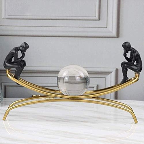 Uxzdx Kristalna lopta metalna dekoracija-staromodni ukrasni predmet za dom, ured, stol i desktop dekor