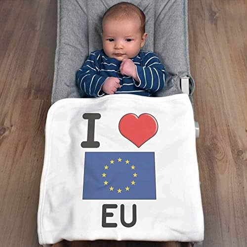 Azeeda 'Volim EU pamučnu bebu pokrivač / šal