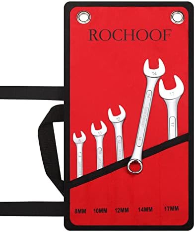 Rochoof metrički kombinirani ključ, 5,10,12,14,17 mm kombinirani ključevi 12-točki hromirani vanadijum čelični