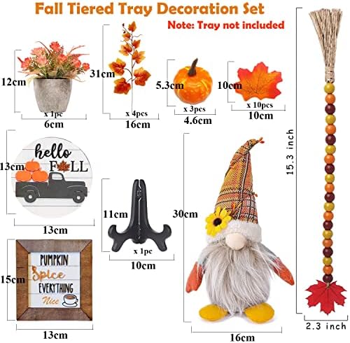 Farmhouse Relied Lay Fall Decor Set Set Jesenski Dan zahvalnosti Krajnji za Halloween za kućni