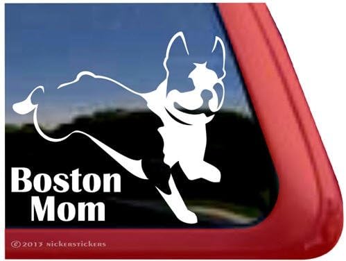 Bostonska mama - skačeći u Boston terijerskom pasu naljepnica vinilnih prozora naljepnica