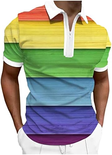 Bmisegm ljetne prevelike majice za muškarce muške 3d digitalne štampe rever sa zatvaračem kratke