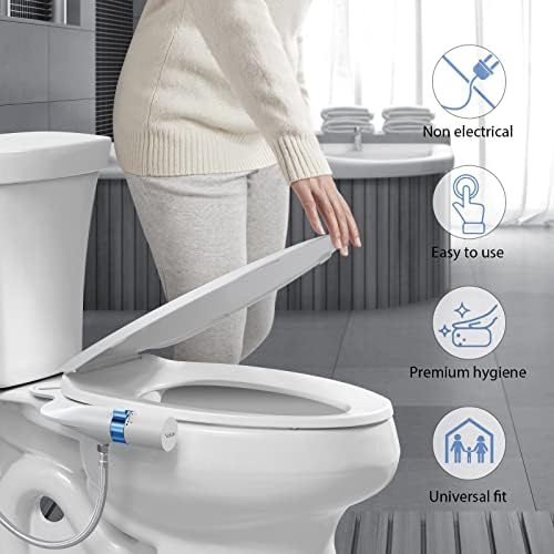 Veken Ultra tanki bidei za postojeće toalete dvostruka mlaznica higijenski dodatak za bide, podesivi