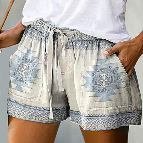 Aztec kratke hlače za žene ljetni casual elastični struk zapadne etničke geometrijske kratke hlače