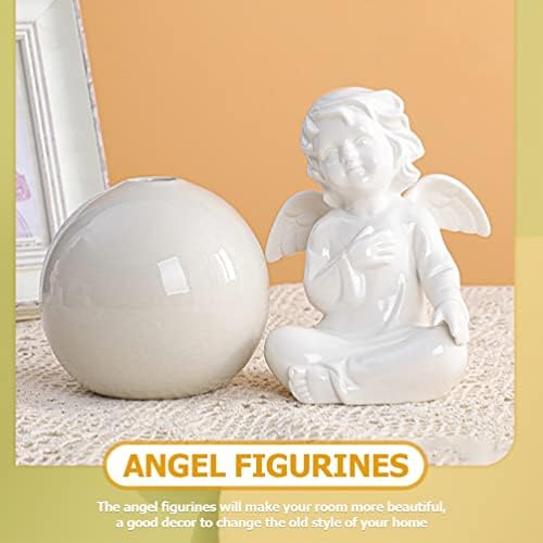 GADPIPARTY KERAMIČKI ANELR KUPID FIGURINE God Love Angel Figurine Memorijalni statuu Desktop Kućni ukras