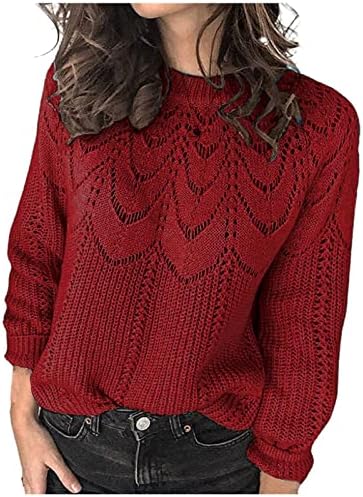 Ženski pulover Dukseri pletiva u boji Mohair pulover šuplje džemper Crewneck dukserica