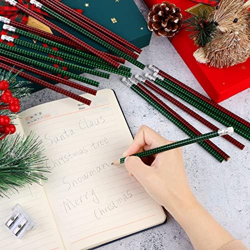 Adxco 60 komada Božićni bivoli na planu Woot Woom zimske olovke sa gumicom za božićne olovke za