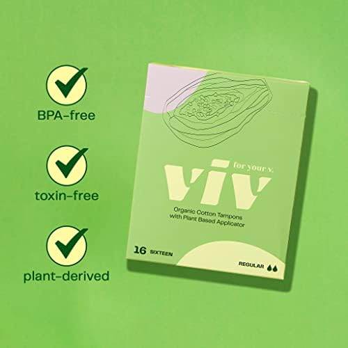 Viv za VAM V tampone - organski pamuk sa biljnim aplikatorom za sigurne, udobne periode - toksin, plastike,