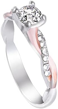PMMQRrkuu Women Twisthing Infinity Angažman prsten Diamond Angažman prsten za ružino zlato dijamant cvjetni