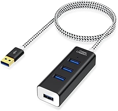 Bundle - 2 predmeta: CABLECreation 4-port USB 3.0 HUB 5Gbps + USB 3.1 5Gbps USB C do adaptera