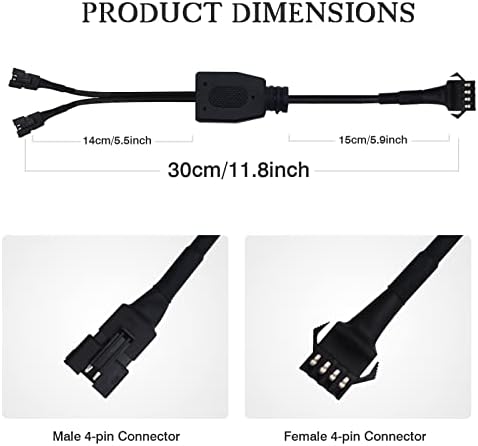 Geeon 3kom 12inch/30cm razdjelnik Y kabl 1 ženski do 2 muški 2way Produžni kabl žica 24AWG za LED
