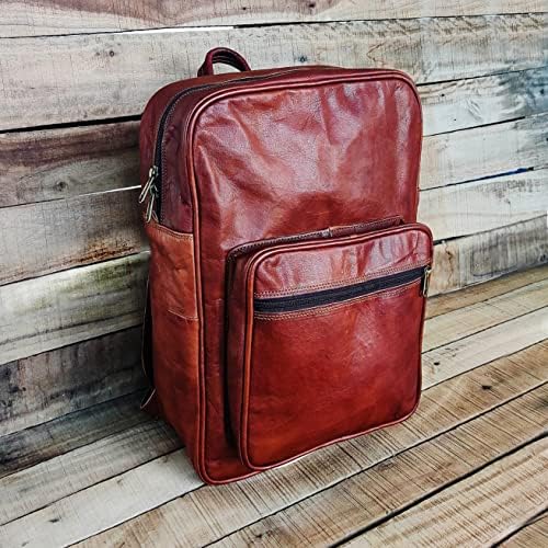 L & S ručno izrađeni kožni ruksak Vintage Daypack Travel 15,6 inča torba za laptop za muškarce za muškarce