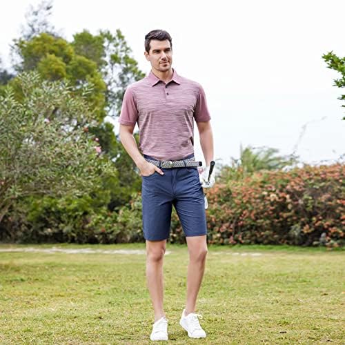 Golf košulje za muškarce Dry Fit Short i dugih rukava Wicking Performance Performance Pique Heather
