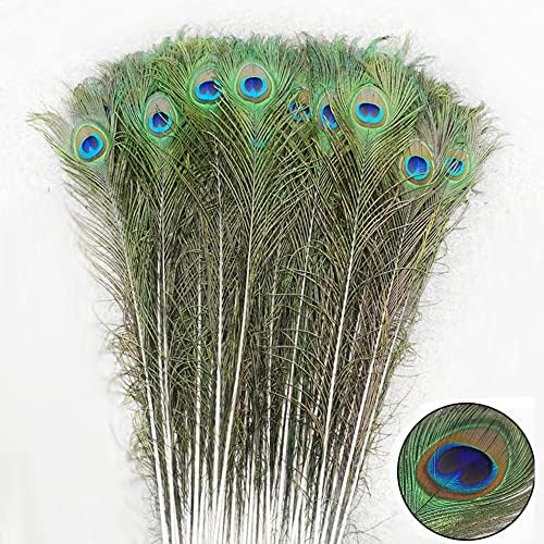 30pcs 30-35inch paunski perje zanata za obrtni dekoral Bulk raznobojni prirodni paunski perje