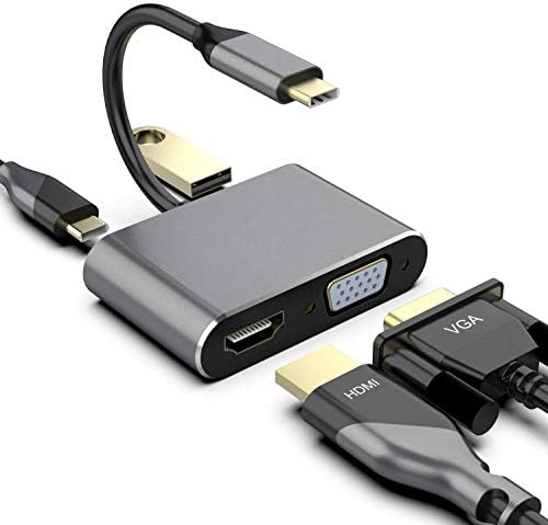 Wisyifil USB C u HDMI VGA adapter, USB tip C Digital AV Multiprti adapter, Thunderbolt 3 pretvarač na
