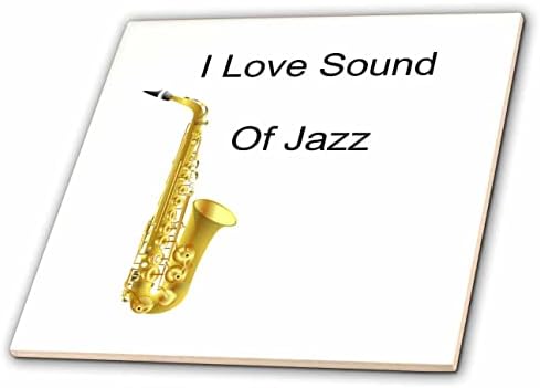 3drose slika volim zvuk džez reči sa zlatnim Saksofonom-pločicama