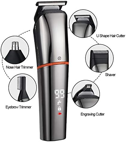 Llamn profesionalni digitalni trimer za kosu višenamjenski stroj za šišanje kose punjivi električni trimer