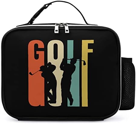 Golfers golf Shots izolovana torba za ručak za višekratnu upotrebu kožni termo obrok sa odvojivom ručkom