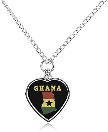 Mapa zastave Gane ogrlica za kućne urne kremiranje srca privjesak za spomen obilježje nakit za pse mačke