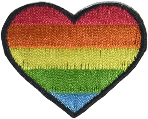 Jednostavnost 19320100105 Rainbow Heart Gvožđe na Applique Patch za odjeću, ruksake i dodaci, 1,5 Š x 1,25 L