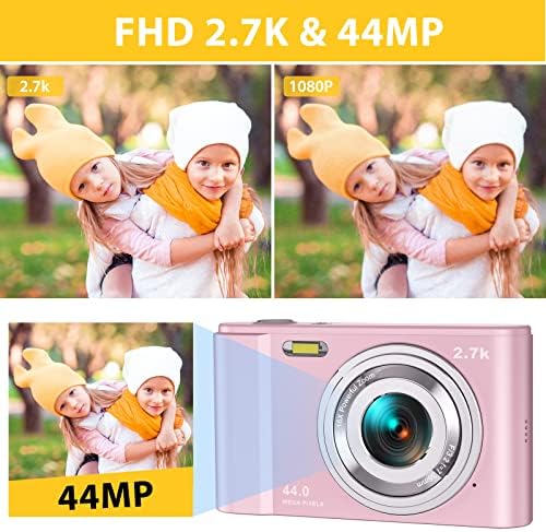 Digitalni fotoaparat, Lecran FHD 2.7K 44.0 megapiksela Vlogging kamera sa 16x digitalnim zum, 2,88