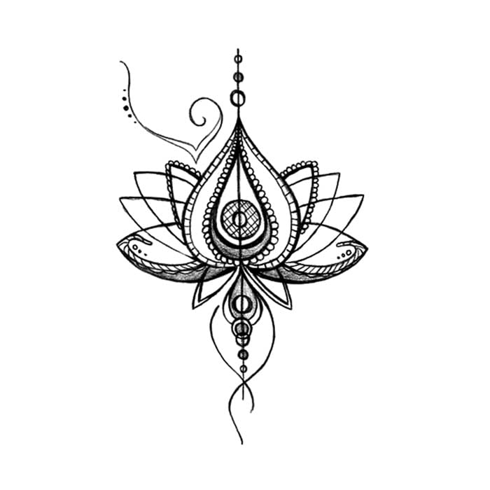 5 kom Lotus cvjetni mastilo crno-bijele naljepnice za tetovaže tetovaže na stražnjoj ruci i seksi simulacijskoj