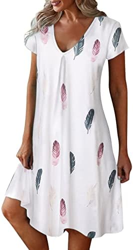 Letnja haljina bez leđa Ženska Moda tip V izrez kratki rukav cvetni cvetni Print cvetne letnje haljine