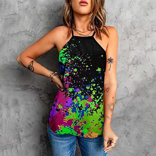 Miashui Band Tops for womens Summer Fashion Top Temperament Sexy Shirt Printed Vest Neck Off Athletic potkošulja