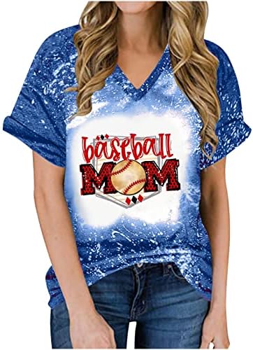Ljetne ljubljene košulje za žene bejzbol mama Tee casual labavi kratki rukav Vruza iz vrata