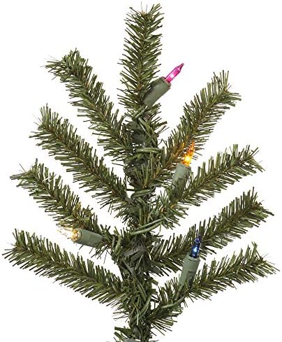 Vickeman 9 'prirodno alpsko umjetno božinsko drvo, višebojne žarulje sa žaruljama - Faux božićno drvce