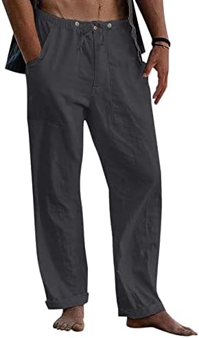 Miashui ravne prednje pantalone muške Casual čvrste pantalone pantalone pune dužine labave pantalone džepna