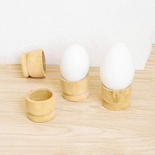 ABOOFAN Božićna zabava favorizira drvena čaša za jaja nedovršena DIY prazan drveni držači stalka