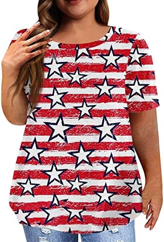 Patriotske košulje za žensku košulju za žene Casual Ljetne vrhove kratkih rukava kratkih rukava Patriot