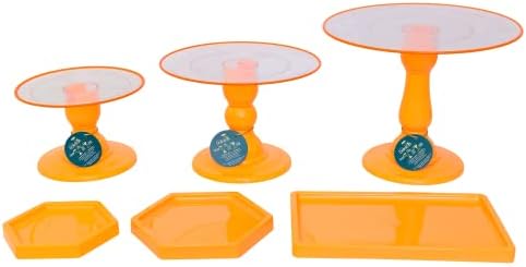 Só BOLEIRAS čisti Neonski narandžasti plastični stalci za torte i tacne