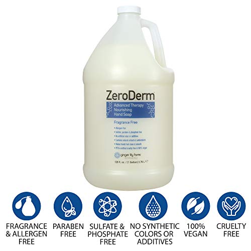 Đumbir ljiljan Farms Botanicals ZeroDerm napredna terapija hranljiva tečnost za ruke sapun za ruke,